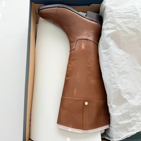 Ann Taylor Ladies Equestrian Tall Riding Boots NEW Size 9 Leather Pecan Brown - Picture 5 of 7